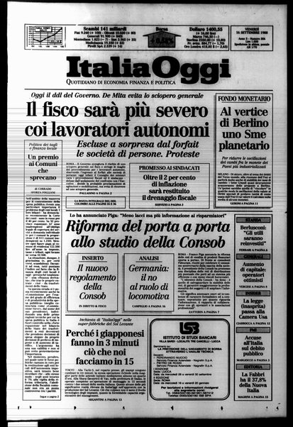 Italia oggi : quotidiano di economia finanza e politica